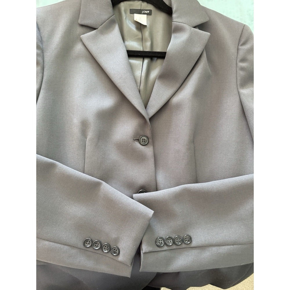 J. Crew Blazer NWOT VTG Gray Sz 14 100% Wool Made In Japan Classic - Picture 4 of 7